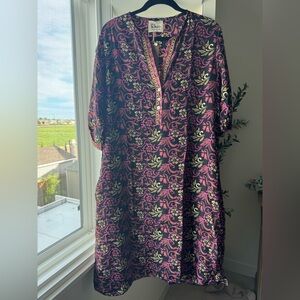 Eileen Fisher Purple Floral Midi Dress
